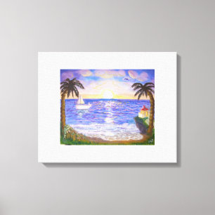 Quiet summer at the beach canvas print