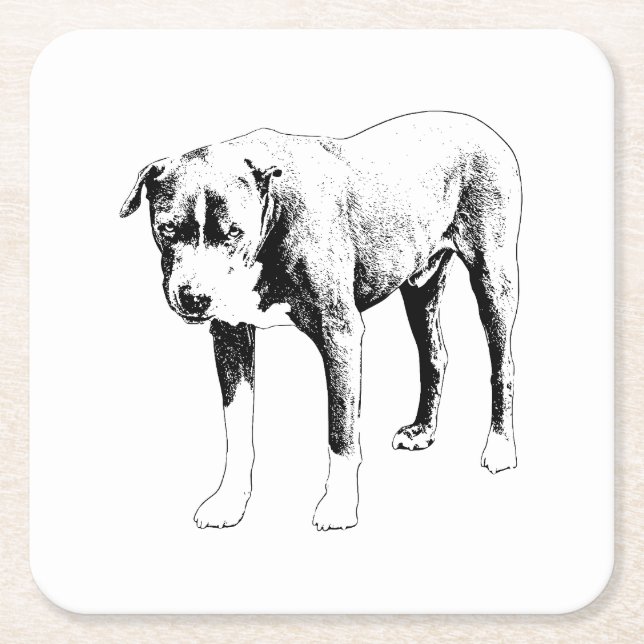 Quiet Tablekeeper, Loyal Study Square Paper Coaster (Front)