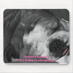 quiet the baby is sleeping mouse mat