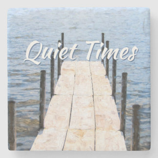 Quiet Times by the Dock at the Lake Stone Coaster