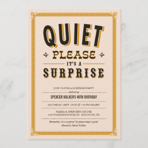 Quiet Vintage Surprise Party Invitations