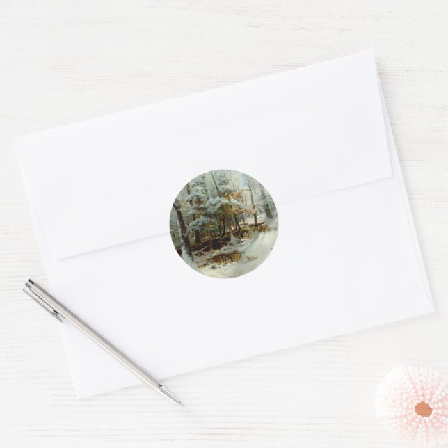  Quiet Winter Afternoon  Classic Round Sticker (Envelope)