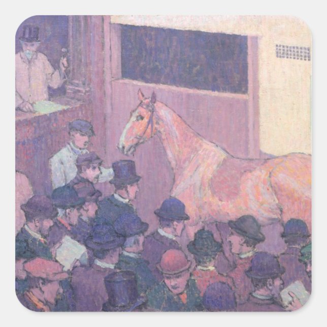 Quiet with all Road Nuisances, c.1912 (oil on canv Square Sticker (Front)