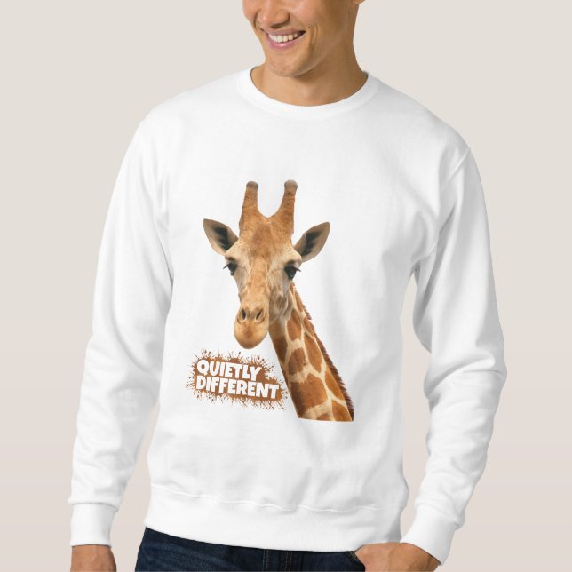 Quietly Different Giraffe - Giraffe Art Sweatshirt (Front)