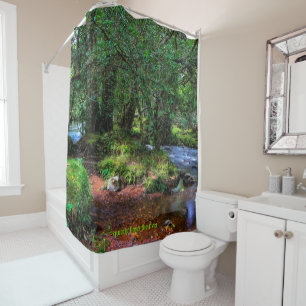 Quietly Flows The River, luxury Shower Curtain