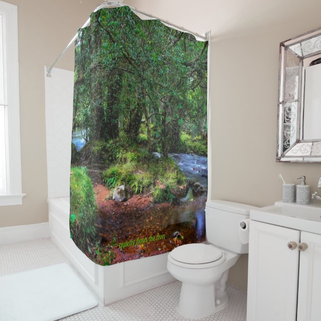 Quietly Flows The River, luxury Shower Curtain (In Situ)
