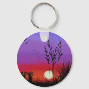 Quietly - Watercolor Art Key Ring