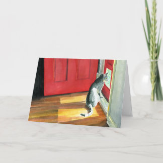 Quigley the Doorcat Greeting Card