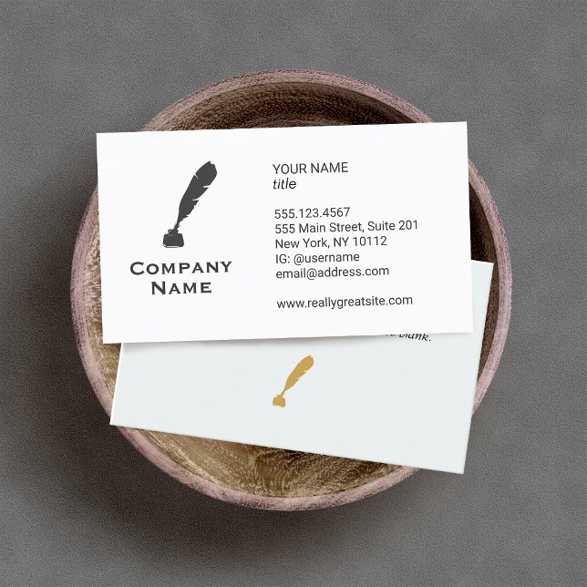 Quill and Ink Bottle Business Card (Creator Uploaded)