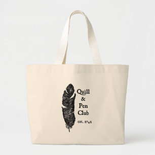 Quill and Pen Totebag Large Tote Bag