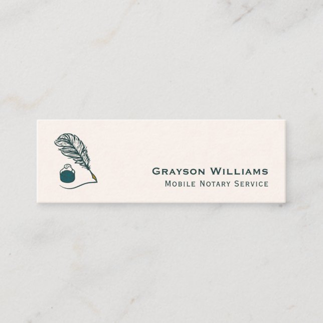 Quill QR Code Mobile Notary  Business Card (Front)