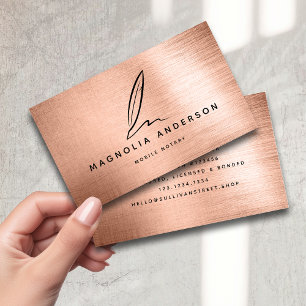 Quill Rose Gold Foil Business Card