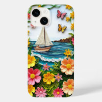 Quilled Nature Scene with Sailing Boat