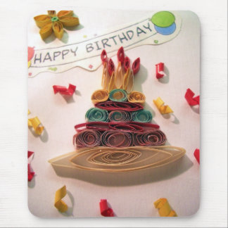 Quilling Birthday Cake Mouse Mat