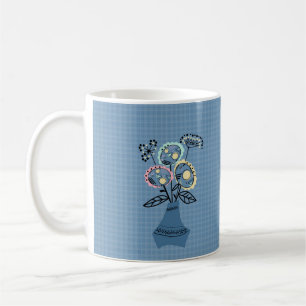Quilling, flowers in vase coffee mug