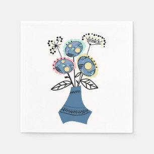 Quilling, flowers in vase napkin