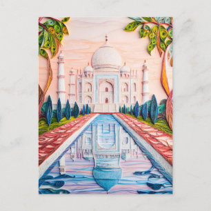 Quilling Taj Mahal at Sunrise Postcard