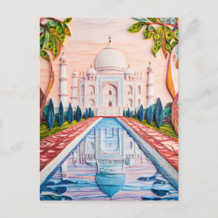 Quilling Taj Mahal at Sunrise Postcard