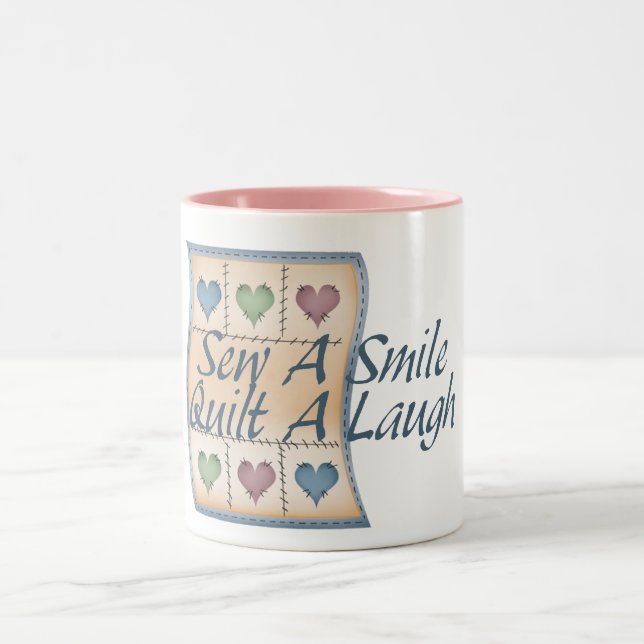 Quilt a Laugh Two-Tone Coffee Mug (Center)