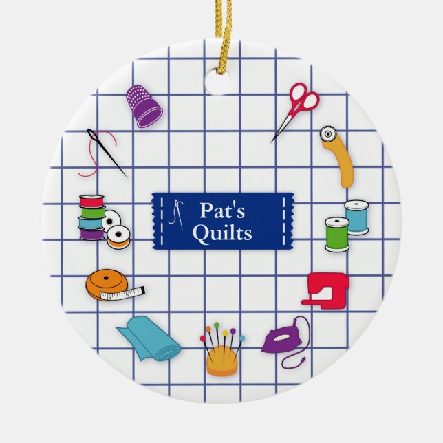 Quilt and Sew Time Ornament (Front)