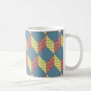 Quilt Baby Block Pattern in Retro Colours Coffee Mug