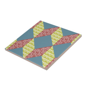 Quilt Baby Block Pattern in Retro Colours Tile