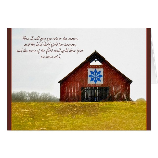 Quilt Barn I will give rain Parakaleo note card (Front Horizontal)