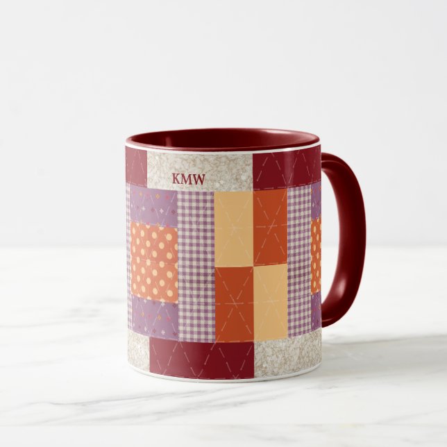 Quilt Block Pattern "Crayon Box" Mug (Front Right)