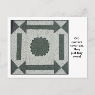 Quilt block quote postcard