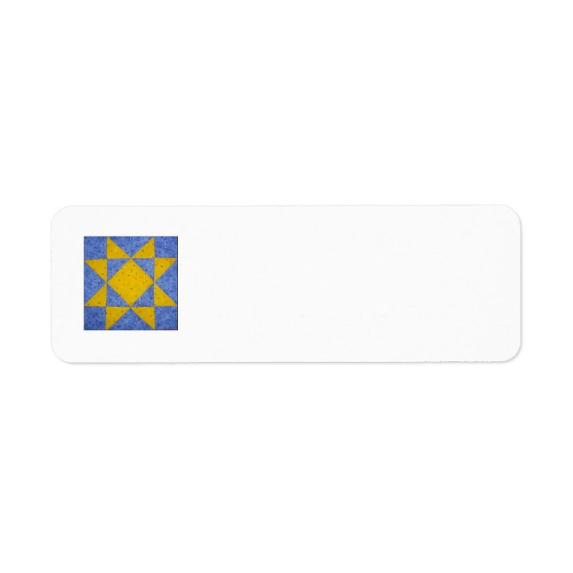 Quilt Block Return Address Labels Blue (Front)