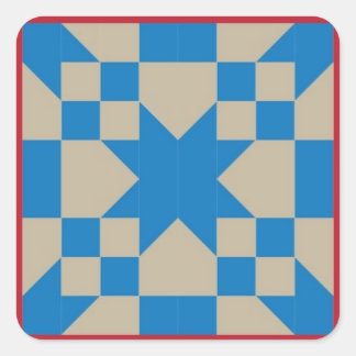 Quilt Block Sticker - Road to  Oklahoma (red/blue)