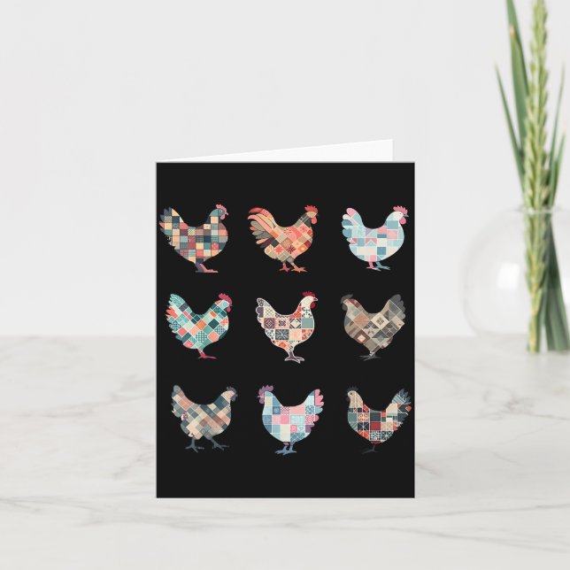 Quilt chicken patchwork mama farmer farmhouse card (Front)