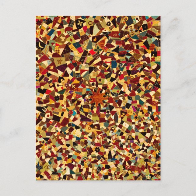 Quilt [crazy patchwork] by Rebecca King (c.1890-95 Postcard (Front)