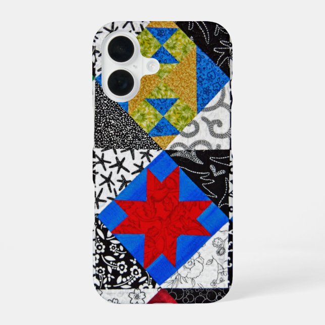 Quilt Design iPhone 16 Case (Back)