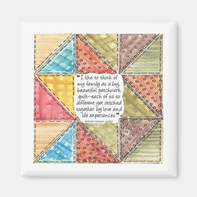 Quilt design on a refrigerator magnet (Front)