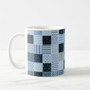 Quilt design. Seamless patchwork pattern from stit Coffee Mug