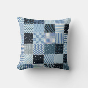 Quilt design. Seamless patchwork pattern from stit Cushion