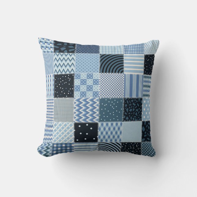 Quilt design. Seamless patchwork pattern from stit Cushion (Front)