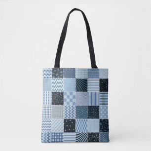Quilt design. Seamless patchwork pattern from stit Tote Bag