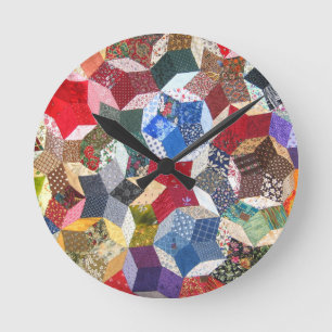 Quilt Fabric Round Clock