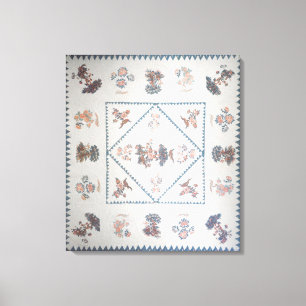 Quilt in 'Broderie Perse', c.1800 (applied, printe Canvas Print
