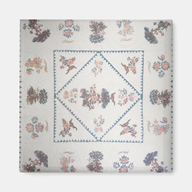 Quilt in 'Broderie Perse', c.1800 (applied, printe Magnet (Front)