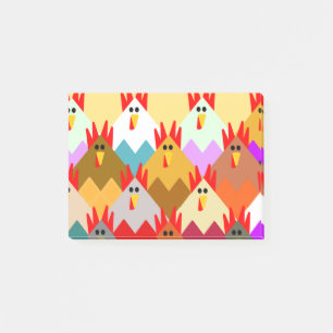 Quilt-Inspired Chickens Post-it Notes