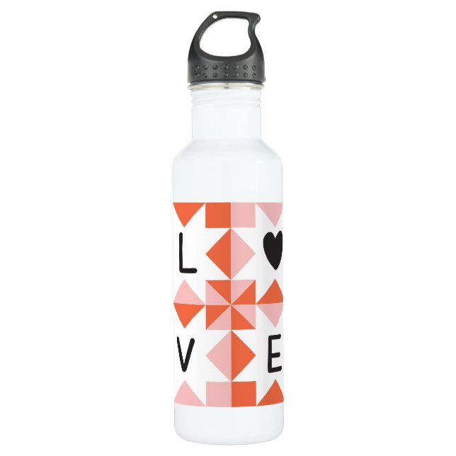 Quilt Love Water Bottle (Front)