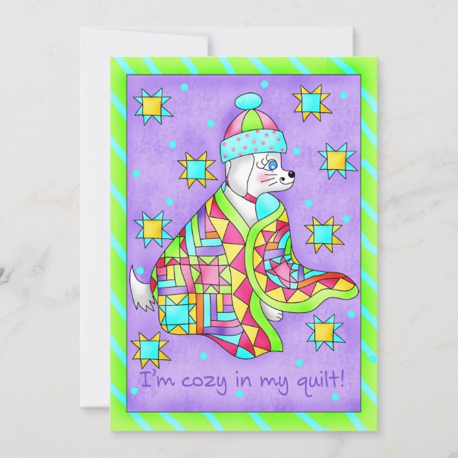 Quilt Lover Dog Invitation (Front)