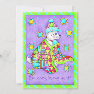 Quilt Lover Dog Invitation