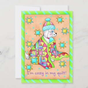 Quilt Lover Dog Invitation customisable