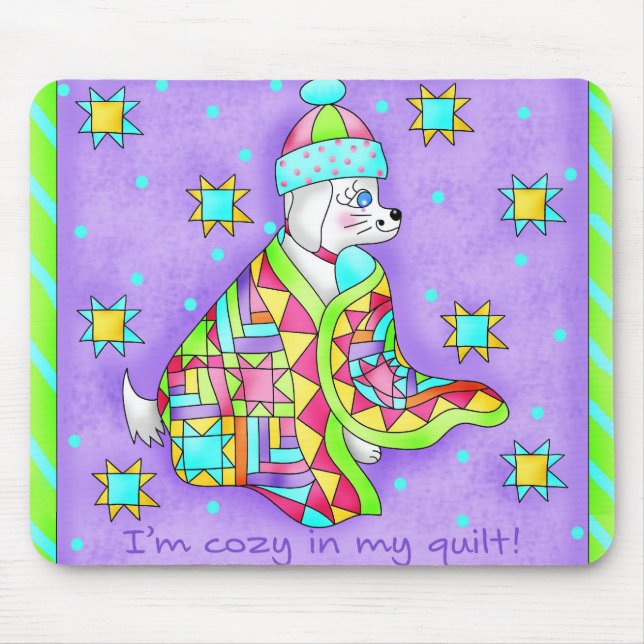 Quilt Lover Dog Mousepad (Front)