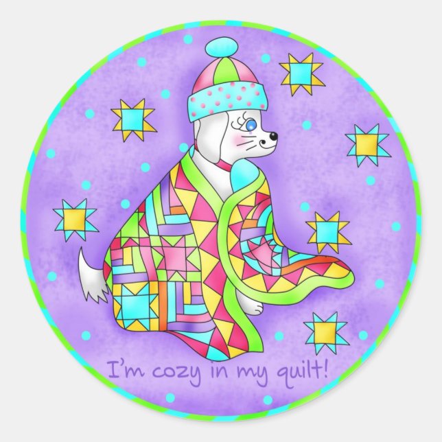 Quilt Lover Dog Sticker (Front)