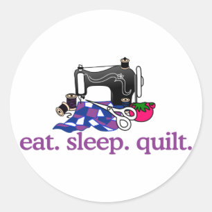 Quilt (Machine) Classic Round Sticker
